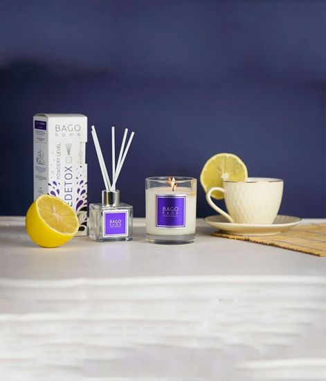 Пудровый детокс, ароматическая свеча, Bago home