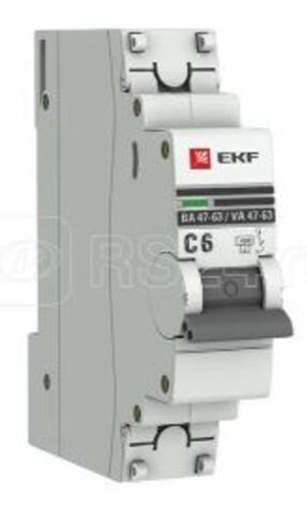 Выключатель автоматический модульный 1п C 6А 4.5кА ВА 47-63 PROxima EKF mcb4763-1-06C-pro
