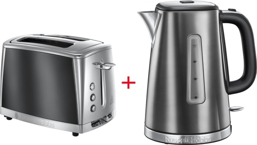 Тостер Russell Hobbs 23221-56 черный + Электрический чайник 23211-70