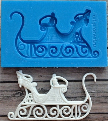 Молд новогодний "Сани" 7*4см