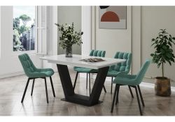 Стол на тумбе Иматра 140(180)х80х75 ультра белый / черный