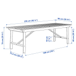 Стол садовый - IKEA BONDHOLMEN/БОНДХОЛЬМЕН ИКЕА, 74х235х90 см, белый