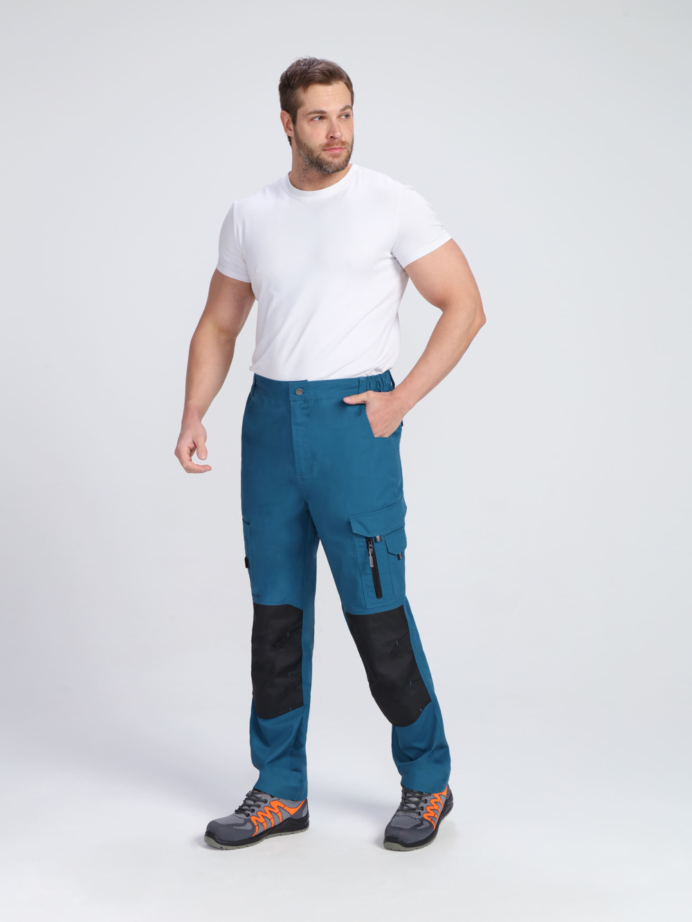 Брюки ProfLineSpecialist (тк.РипСтоп,240), циан/черный