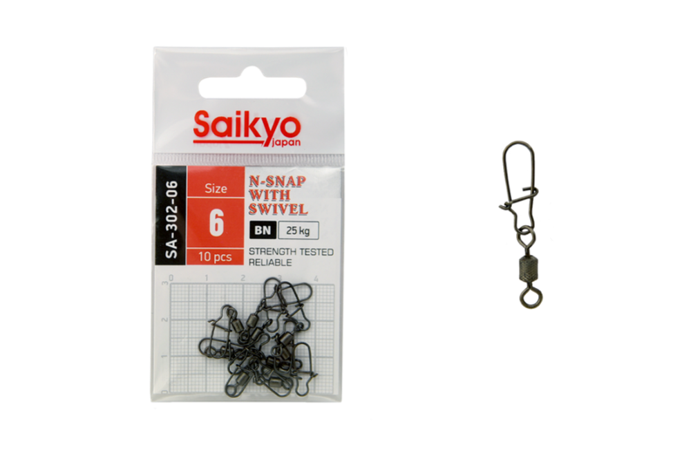 Вертлюг с застежкой Saikyo SA-302-06 - 10 шт