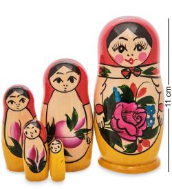 Народные промыслы МР-10/ 3 Матрешка 5-кукольная А (Семеновская)