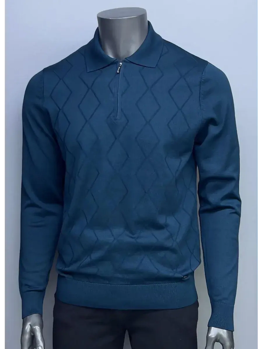 Лонгслив мужской, Поло с длинным рукавом