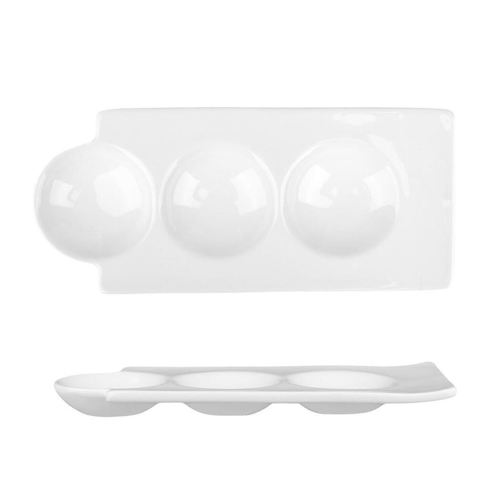 Менажница 24*10,5 см h2 см 3 отделения белая фарфор NEW P.L. Proff Cuisine [6]