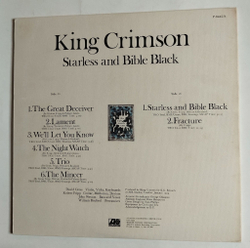 Винтажная виниловая пластинка LP King Crimson Starless And Bible Black (Japan 1974) (No Obi)