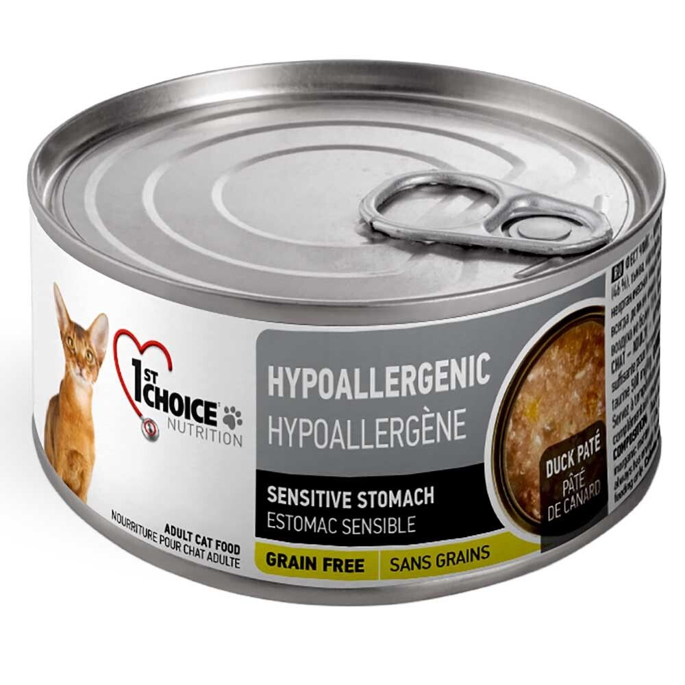 1st Choice Hypoallergenic (утка с картофелем и тыквой) 85г - консервы для кошек с чувствительным пищеварением