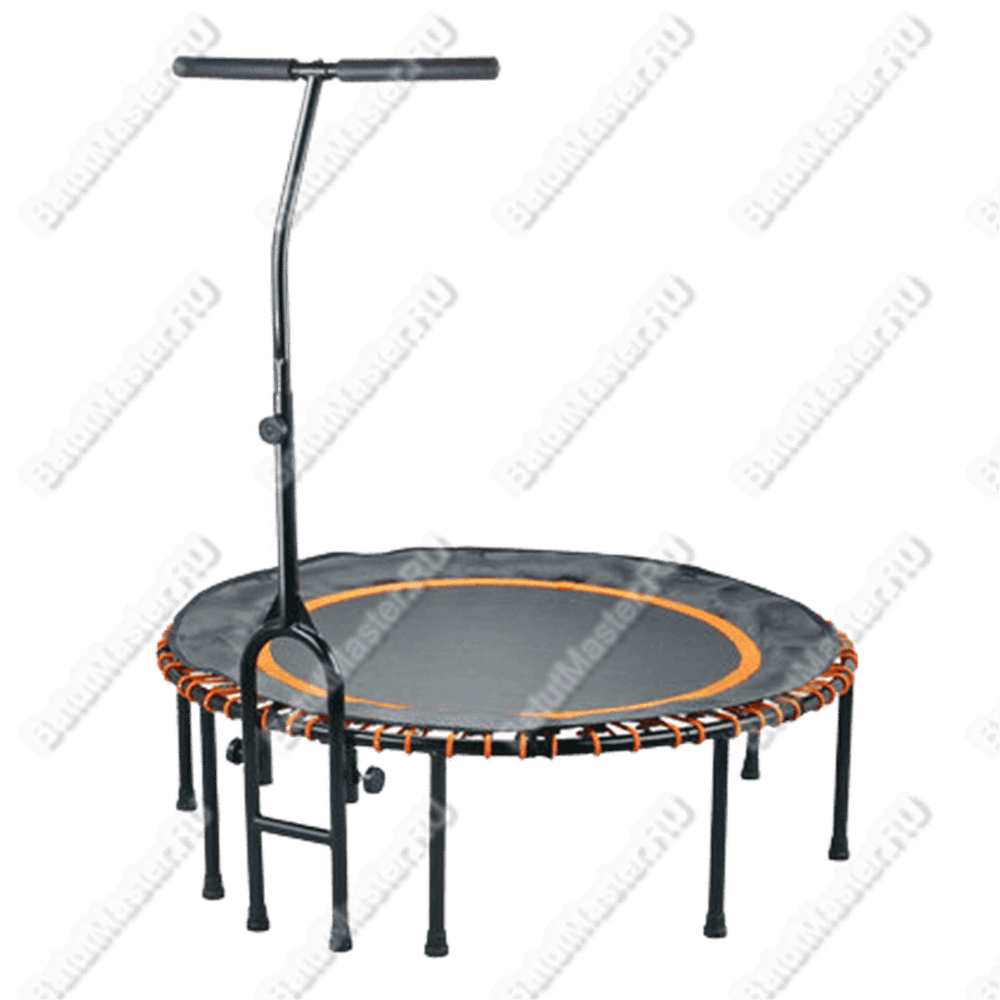 Каркасный батут с Т-образной ручкой, круглый, черно-оранжевый, диаметр 3,3 фт