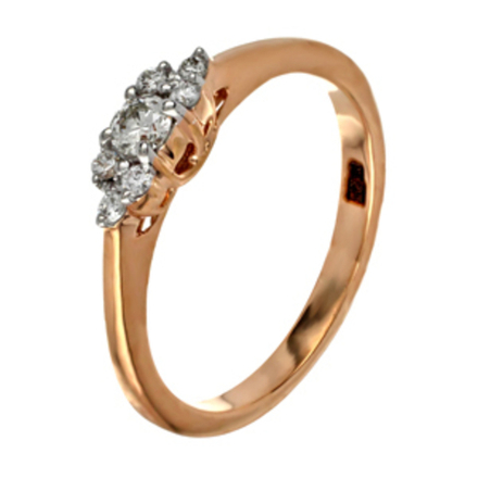 Кольцо с бриллиантом Красное Золото 585 пробы GL-LRT10707LS