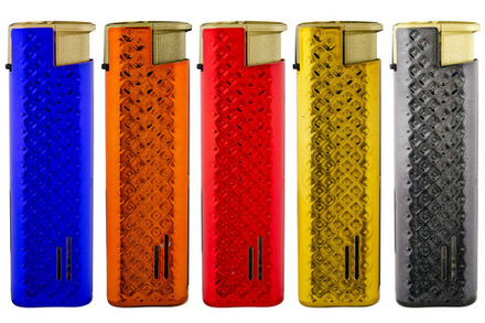 Зажигалки турбо Oney JM-11 Джет метал. 5 цветов ребристые ( 25бл*20шт)