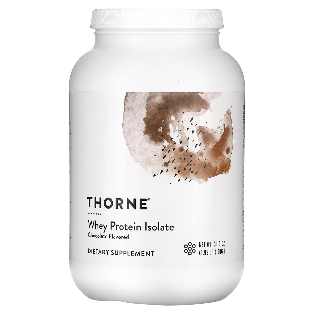Thorne, Изолят сывороточного протеина, шоколад, 906 г (1,99 фунта)