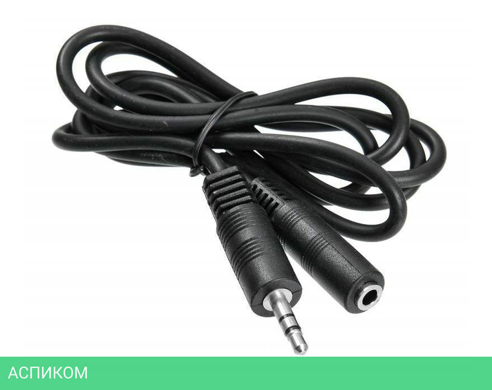 Кабель аудио Buro BAAC003-1 Jack 3,5 (m)/Jack 3,5 (f) 1м черный