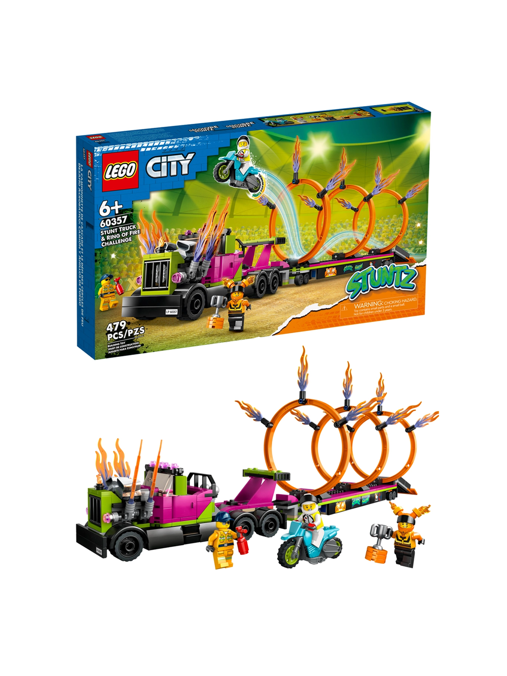 Конструктор LEGO City Stunt Truck and Ring of Fire 60357 Лего