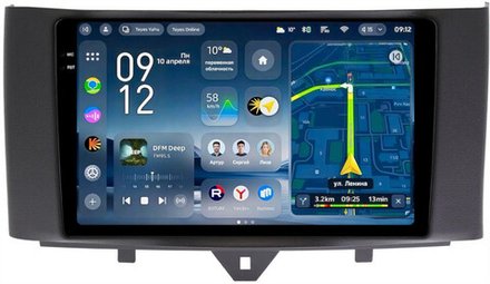 Магнитола для Smart ForTwo W451 2010-2015 - Teyes CC4-PRO монитор 9.5" 2K QLED на Android 13, Snapdragon 778G, AI, CarPlay, DSP, 4G SIM-слот