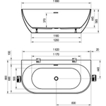 Ванна акриловая RAVAK FREEDOM W 1660x800 белая отдельностоящая