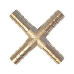 WDK-24PHB Штуцер соединительный X-образный "ёлочка" для шлангов 8 мм, латунь