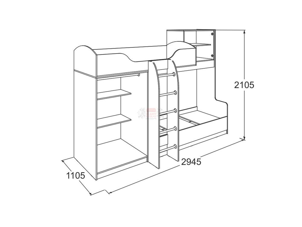 Омега 18 Кровать 2х ярусная №2