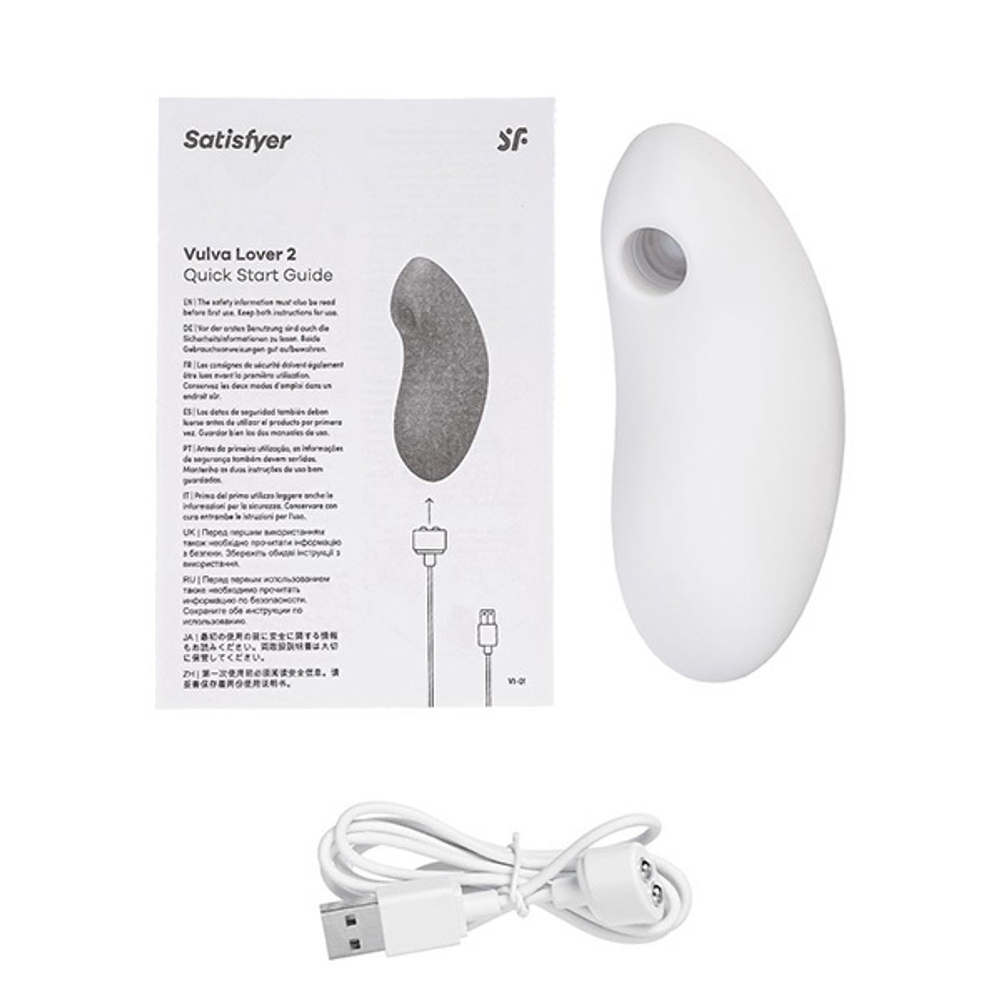 Белый вакуум-волновой вибростимулятор 12см Satisfyer Vulva Lover 2