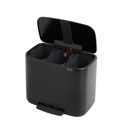 Brabantia Контейнер для мусора Bo 3х11л с сортировкой, черный