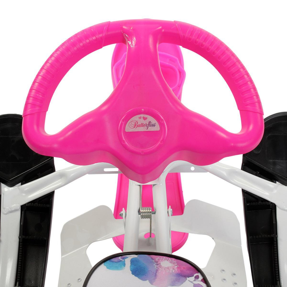 Снегокат "Ника-кросс", Бабочки (Белый каркас)