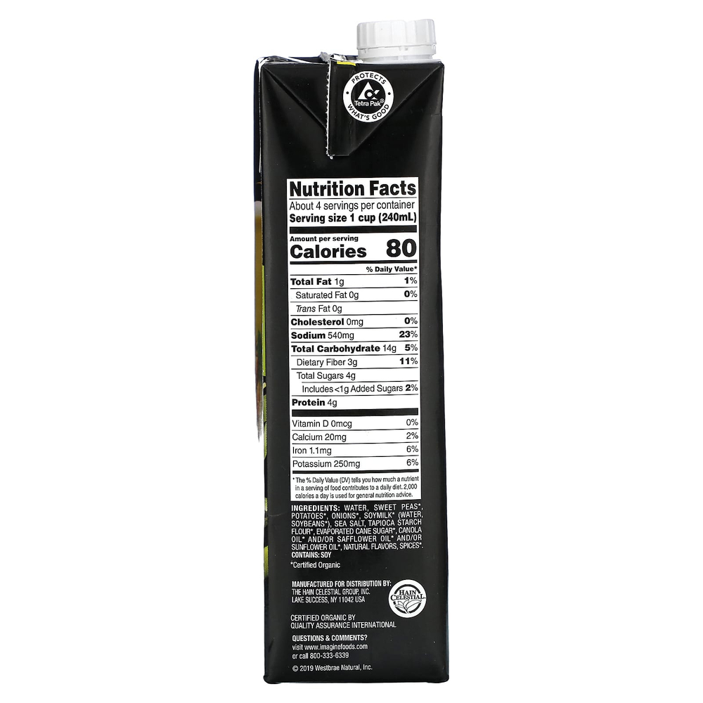 Imagine Soups, органический крем-суп, сладкий горошек, 946 мл (32 жидк. унции)