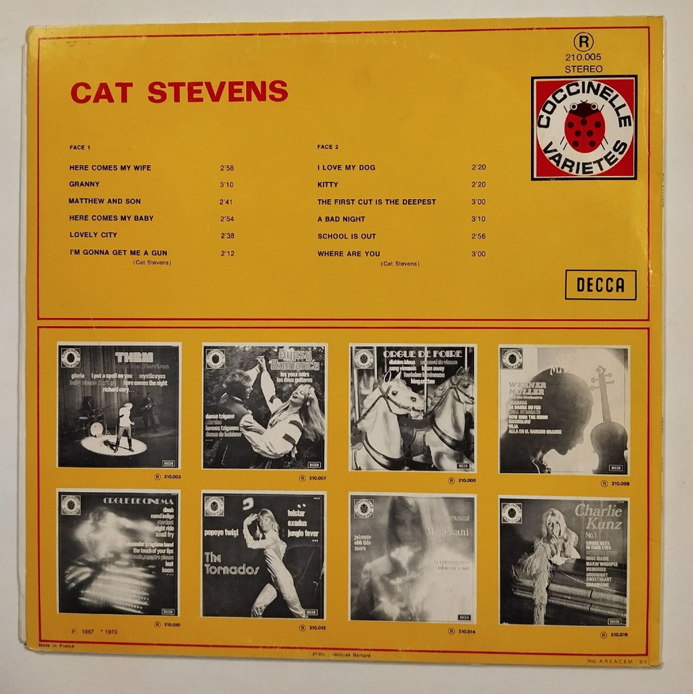 Винтажная виниловая пластинка LP Cat Stevens (France 1973)