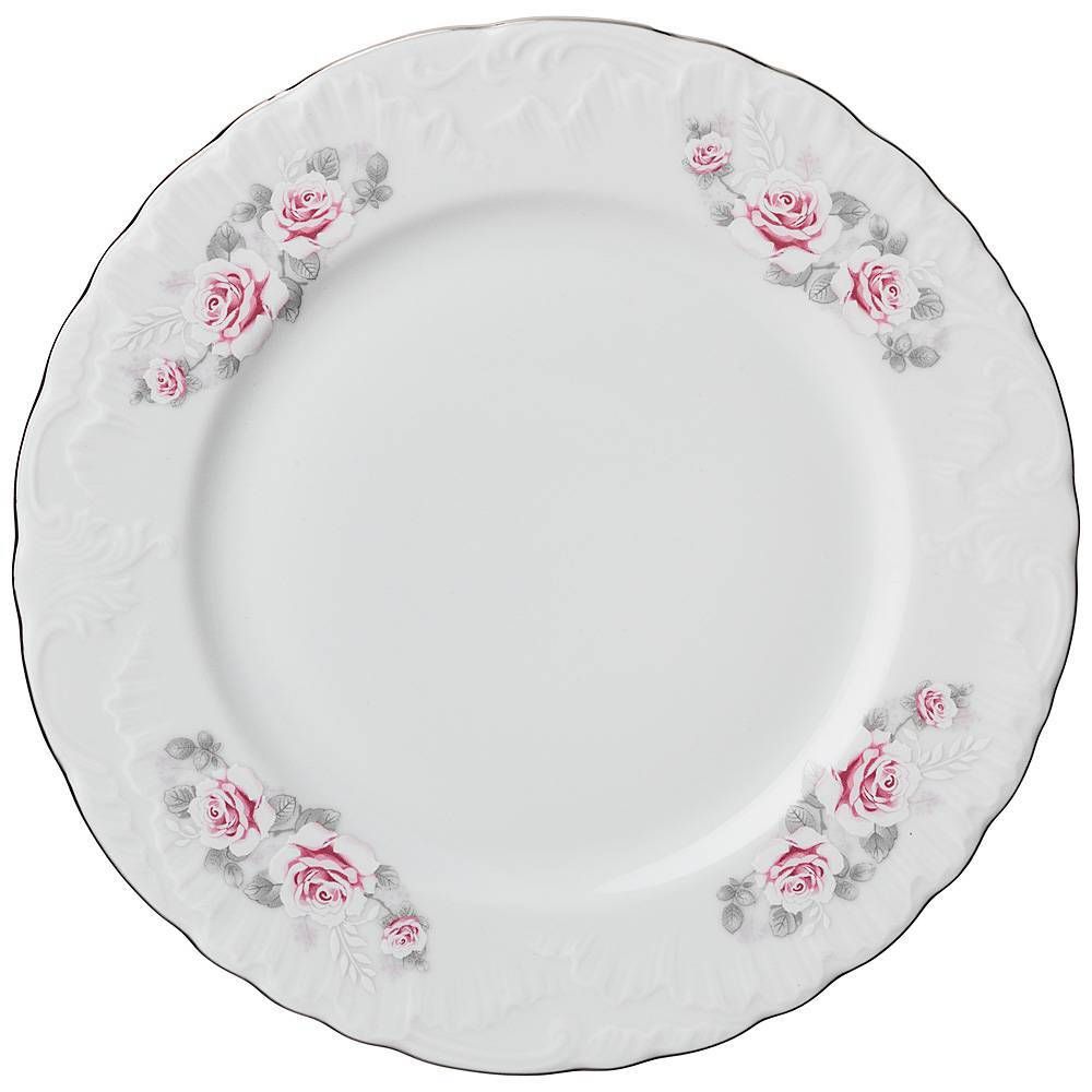 ТАРЕЛКА ЗАКУСОЧНАЯ РОКОКО "НЕЖНАЯ РОЗА" ПЛАТИНА 21СМ МАЛ.УП. 6ШТ БЕЗ УПАК