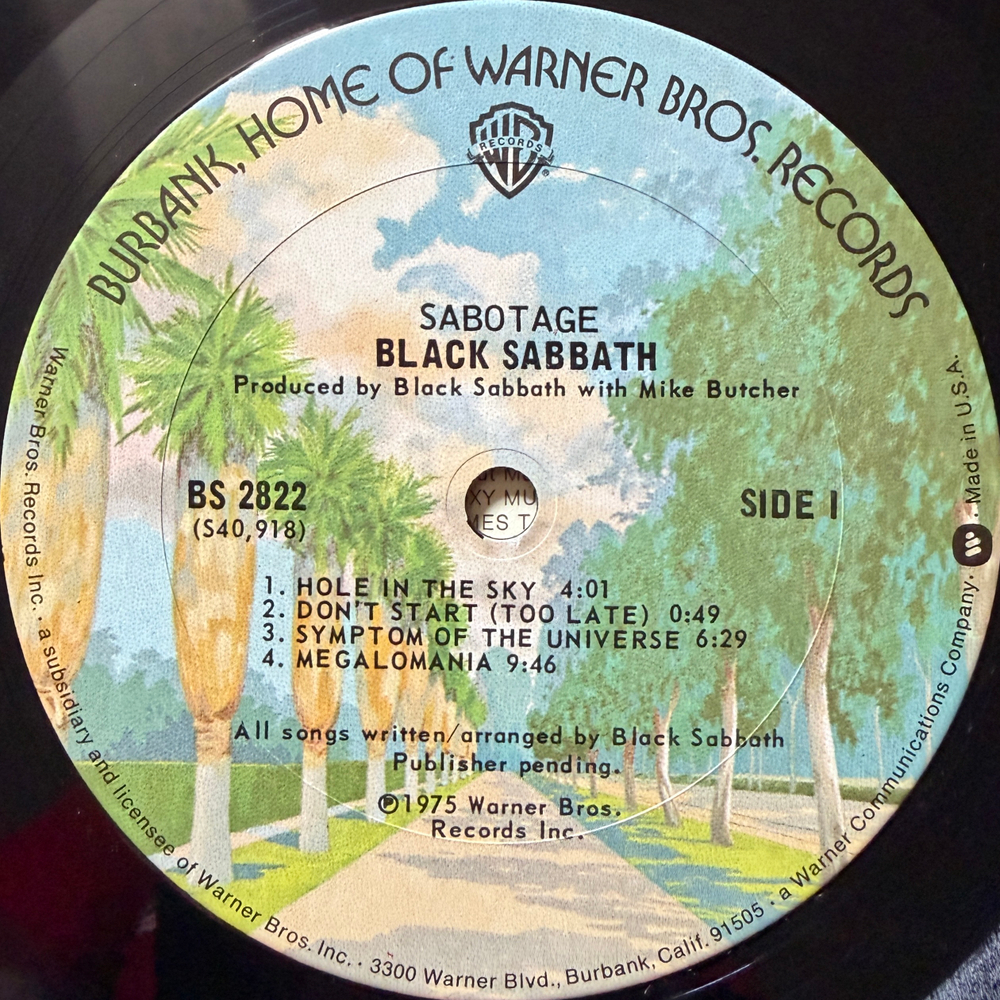 Black Sabbath ‎– Sabotage (США 1975г.) Т