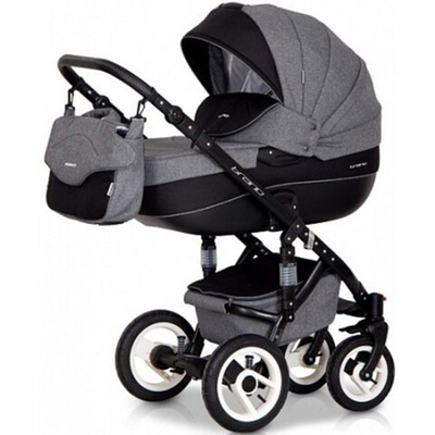 Детская коляска Riko brano 3 в 1 (Серый/черный)