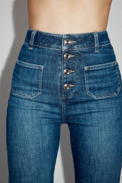 ZARA ДЖИНСЫ Z1975 BOOTCUT С ВЫСОКОЙ ПОСАДКОЙ, СИНИЙ