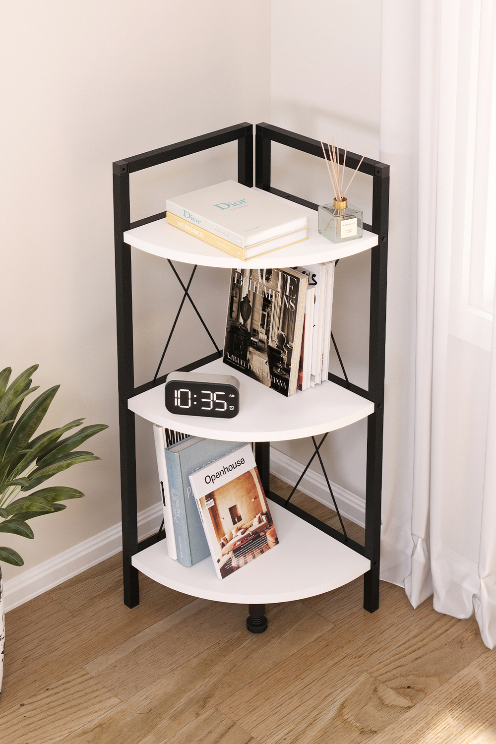 Угловой стеллаж 90х35 - белая