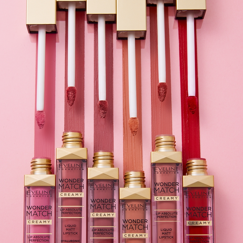 Eveline Cosmetics Wonder Match - Долговременная матовая помадка в жидкой форме с гиалуроновой кислотой оттенок 05 Sweet Nude, 6 ml