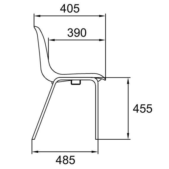 Стул Vicenza (на 4 ножках с крючком для сцепки в ряд - Black)