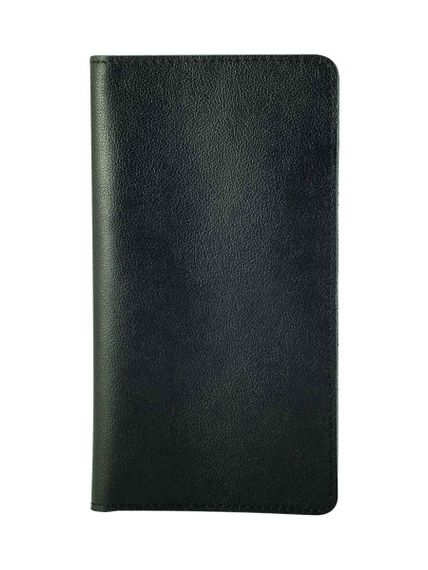 Фото функционального кошелька Классический из черной кожи, вид фасад.