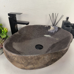 Каменная раковина из речного камня RS-05046 (54*44*15) 0862 из натурального камня