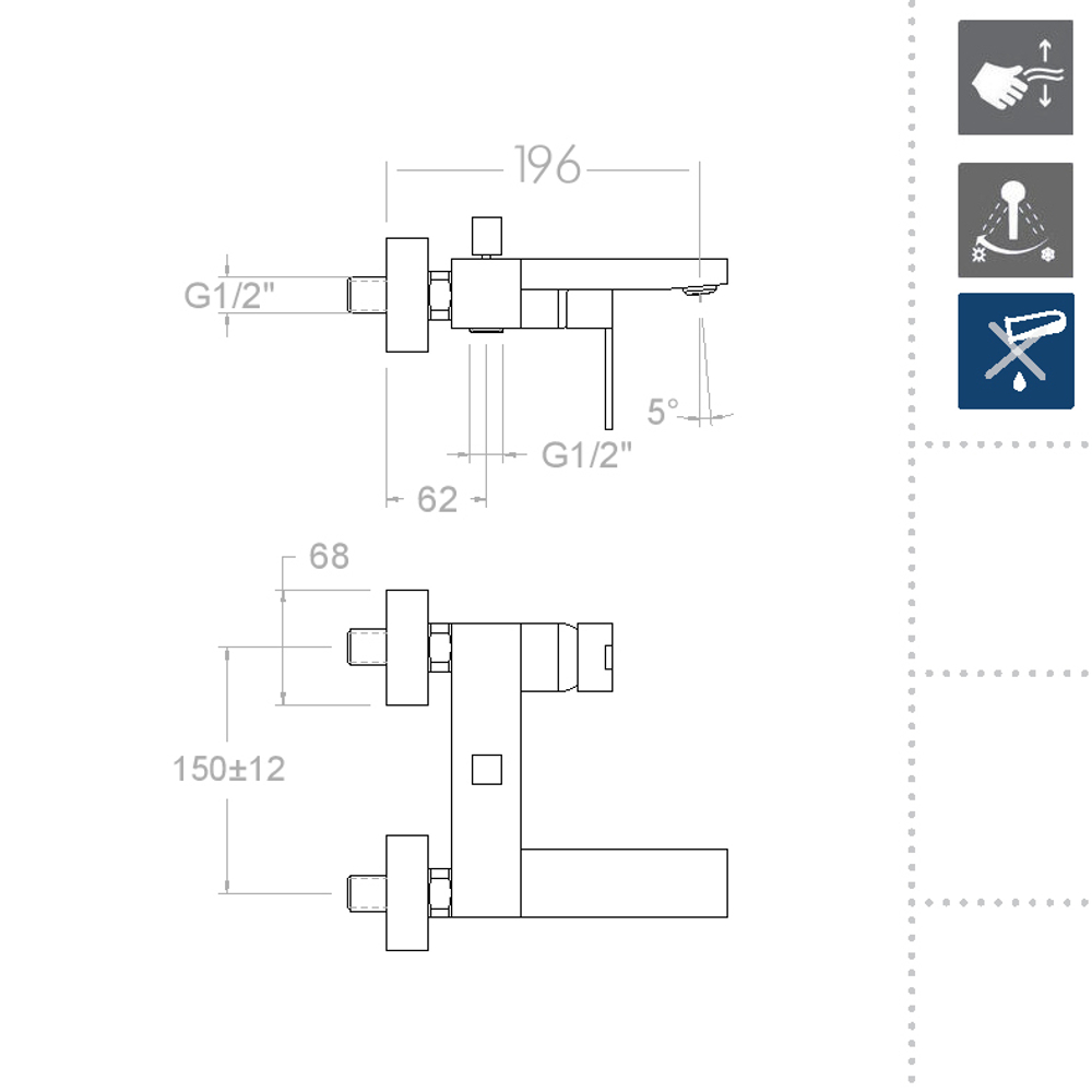 Смеситель для ванны KUATRO NK 4925S