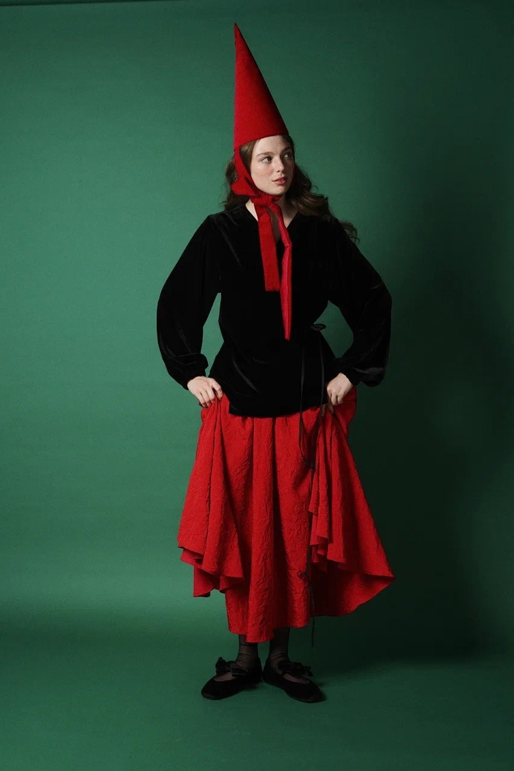 Юбка асимметричная двухслойная "Аленький цветочек"