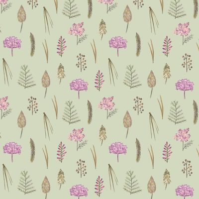 Лесные травы на зеленом