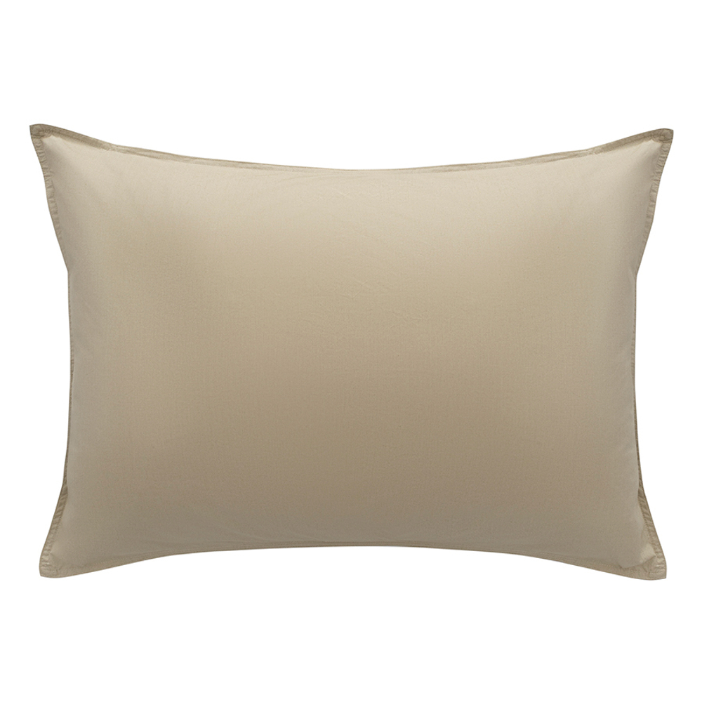 Набор наволочек из стираного перкаля бежево-серого цвета из коллекции essential, 50х70 см