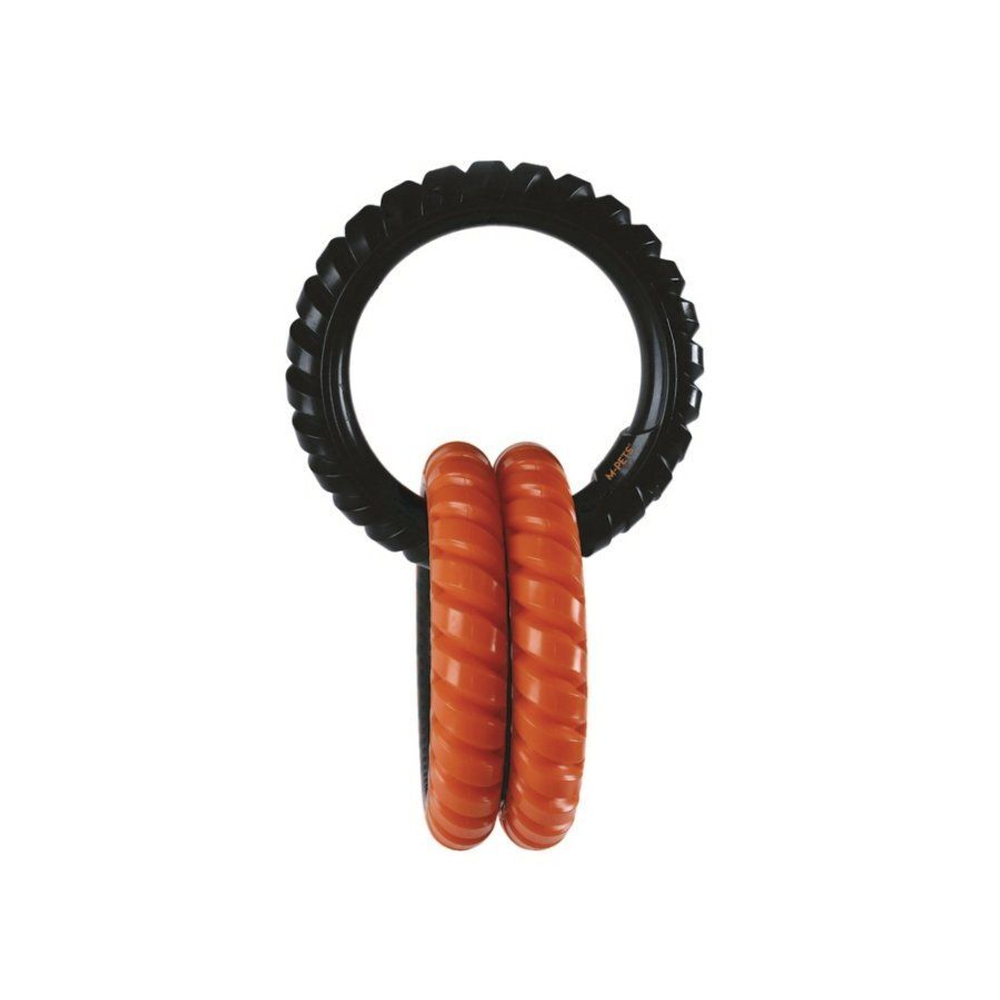 M-PETS Игрушка для собак кольцо RING KING тройное, цвет черный/оранжевый