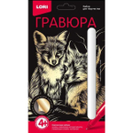 Гравюра золото 10*15см Классика "Лиса с лисенком" (Lori)