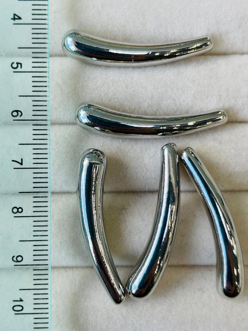 бт336-р Бусина-трубочка утолщ. 33*6мм, родий