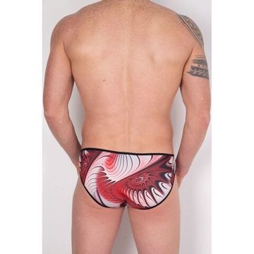 Мужские трусы брифы бордовые с принтом Cosmos Colors CP40_BRW