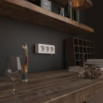 Розетка тройная с заземлением и шторками Gallant (белый)