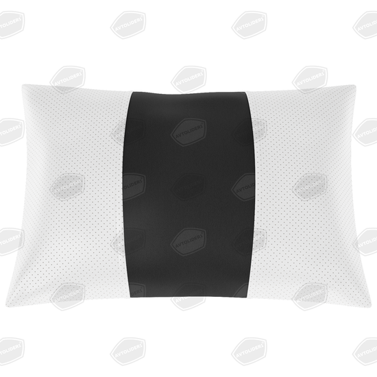 Автомобильная подушка под шею или поясницу из экокожи (прямоугольная на резинке)