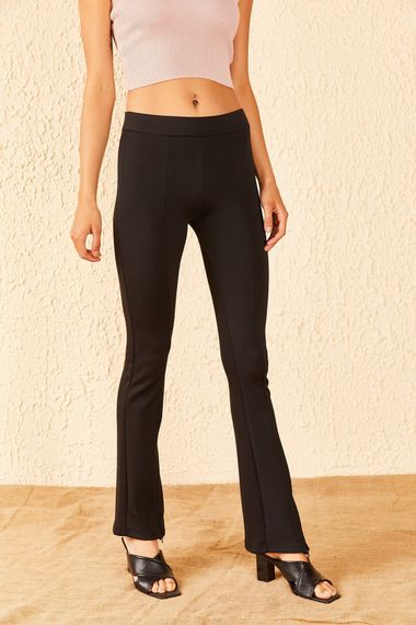 Qadın üçün ayağı zəncirbəndli qara şalvar 10701067