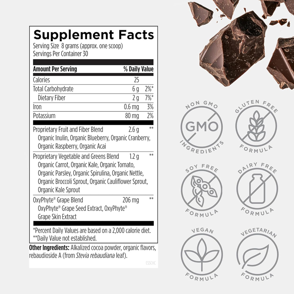 Designs For Health - EssentiaGreens and Reds Chocolate - 240 g