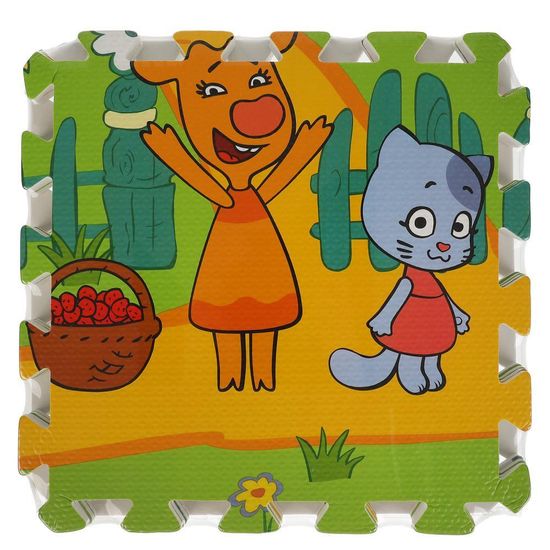 Коврик-пазл Оранжевая корова 8 сегментов, каждый 31.5*31.5см ИГРАЕМ ВМЕСТЕ